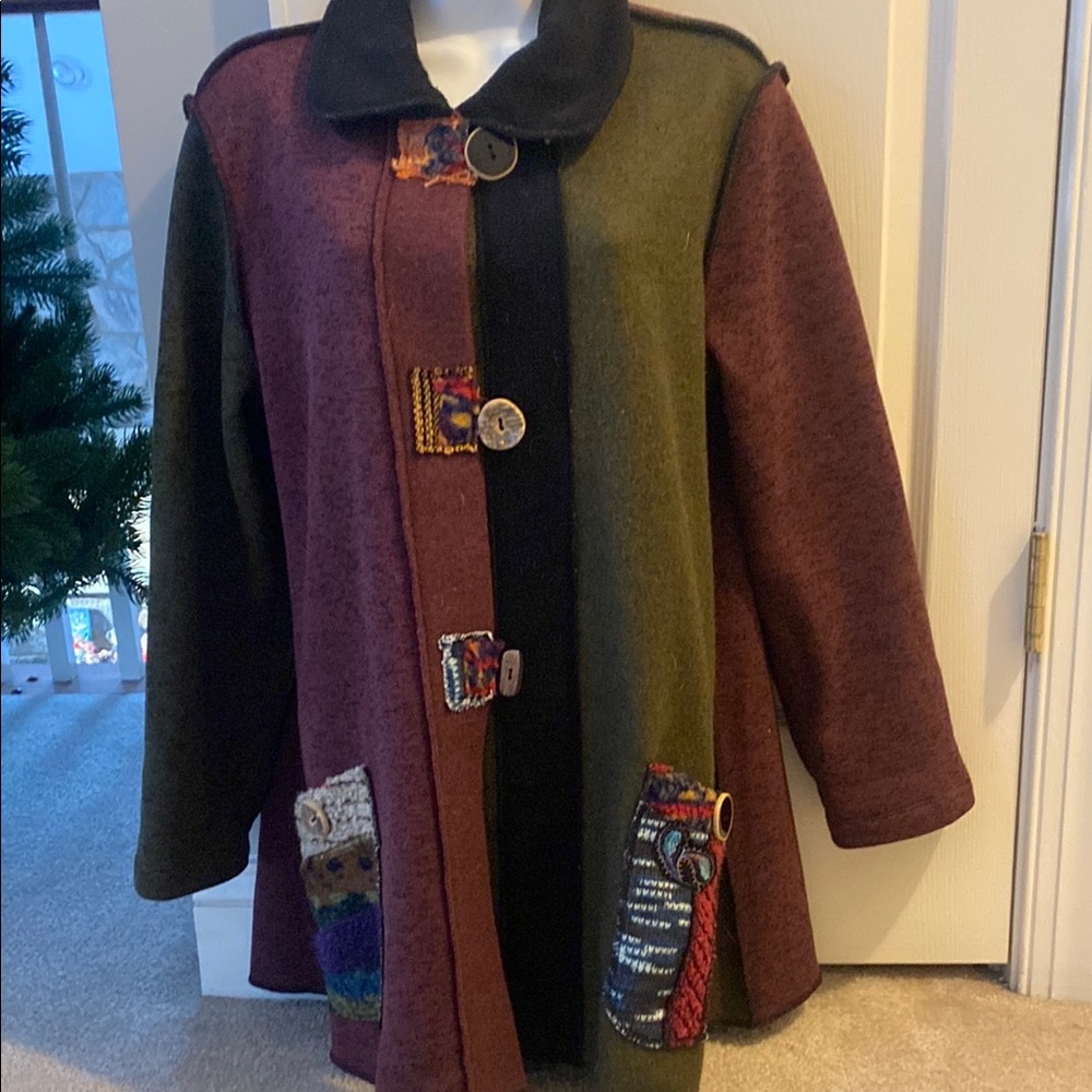 Coldwater Creek Multicolor Patchwork Blazer/Jacke… - image 1